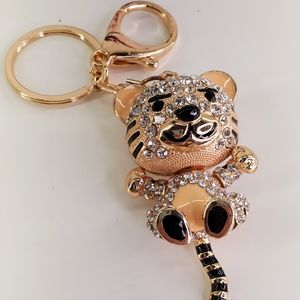 BABY TIGER CRYSTAL HANDBAG CHARMS/KEY CHAIN. $15.00